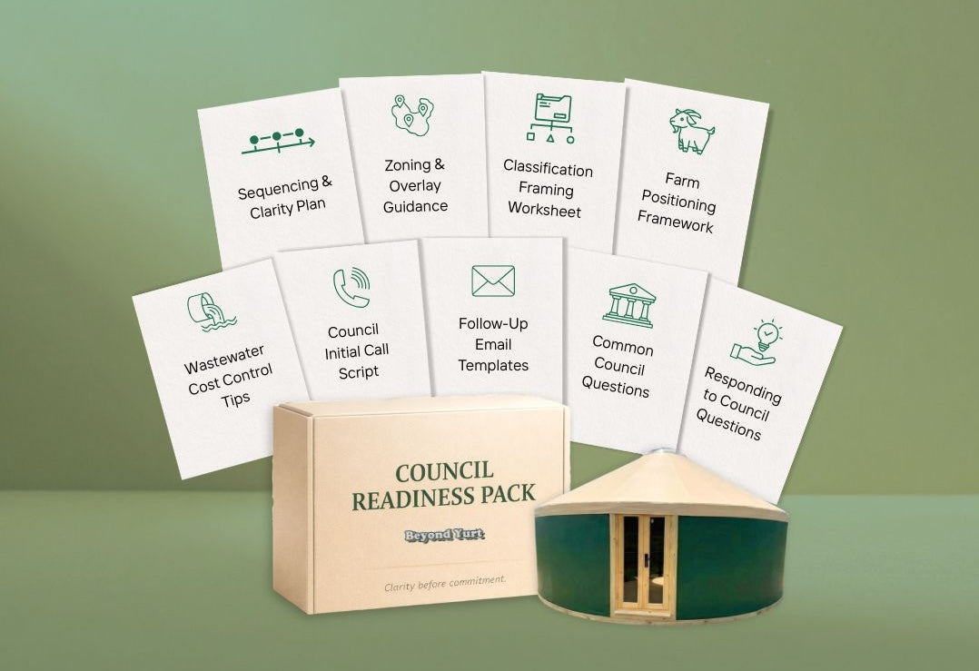 Council Readiness Pack with cards and a yurt model on a green background