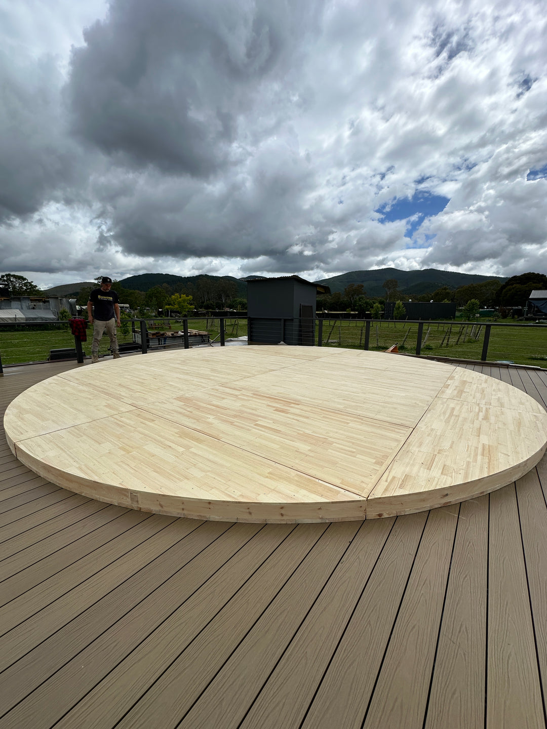 Yurt base on decking